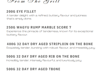 hepburns steakhouse menu